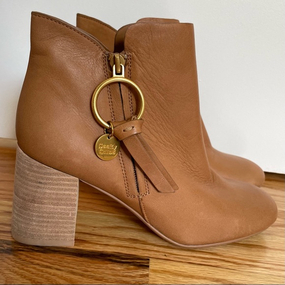 See by Chloe Sueded Leather Square Toe Booties - Picture 4 of 10